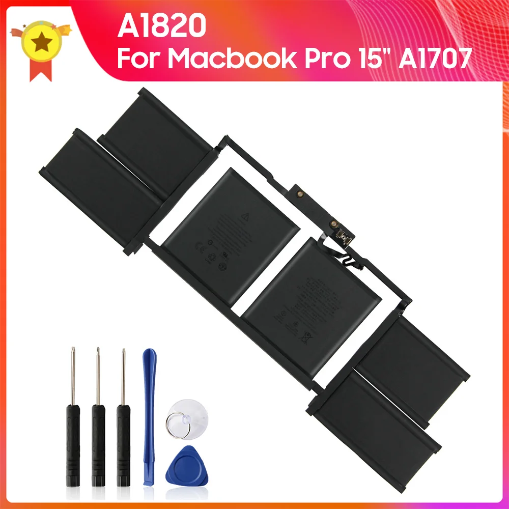 

Сменная батарея A1820 для Apple Macbook Pro 15 "A1707 2016 2017 года, сменная батарея MLH32CH/A MLW82CH/A