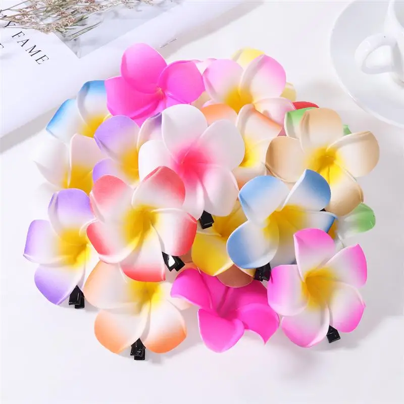 Hair Claw Hair Clips Hair Accessories Plumeria Beach Flowers Barrette For Women Kids