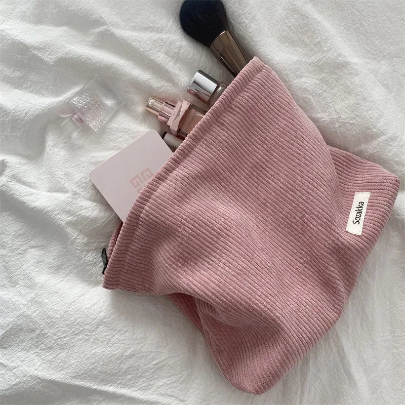 

Corduroy Women Cosmetic Bag Ladies Cotton Cloth Makeup Pouch Travel Bag Lipstick Make Up Organizer Zipper Clutch Phone Purse