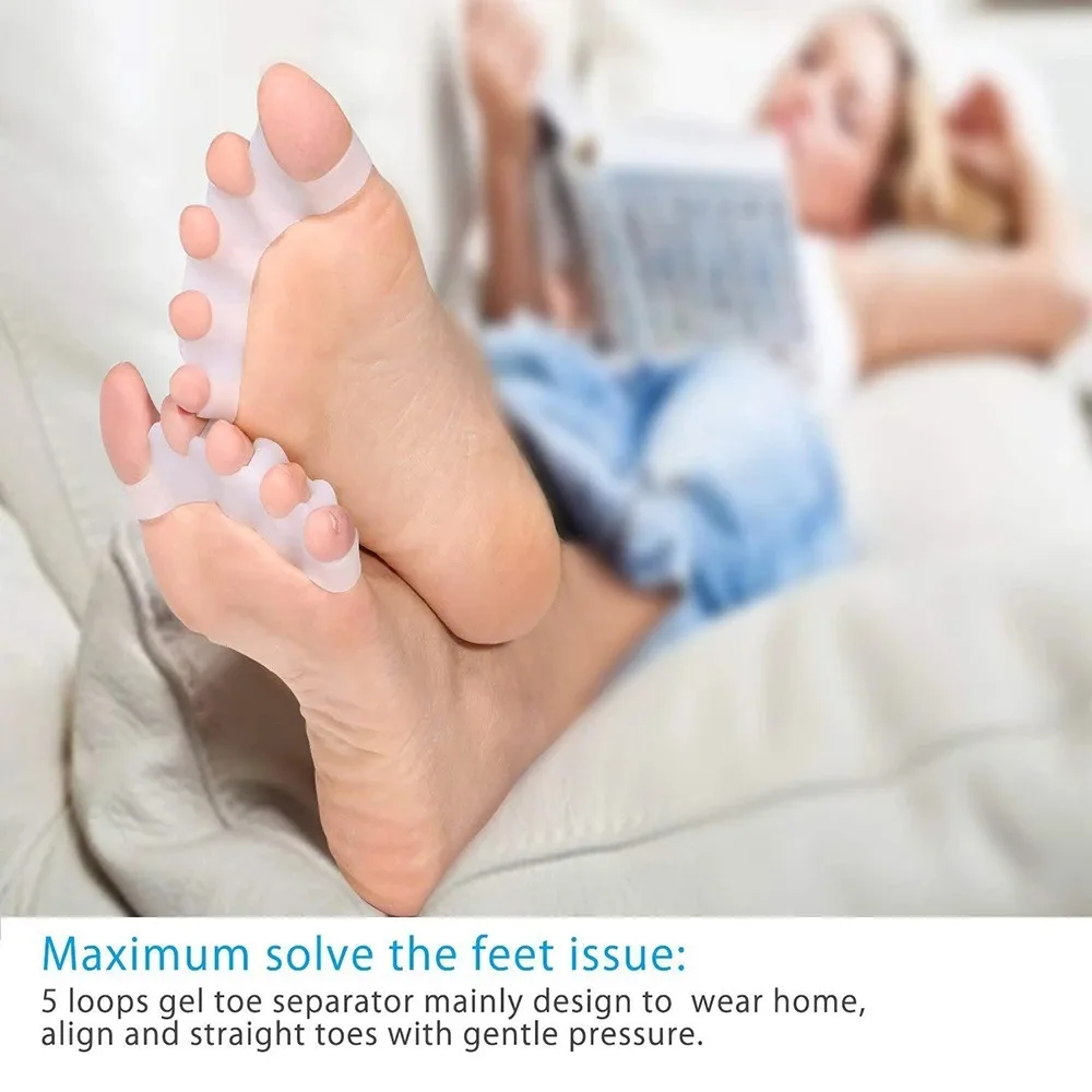 Protective Toe Separator Suitable Bunion Yoga Gel Silicone Hammer Toes Corrector for Women Men Straighteners Overlapping 1 Pair Best Sellers In Beauty & Health