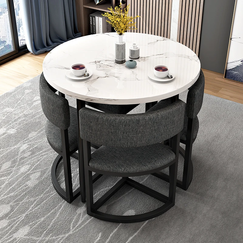 

Nordic Leisure Small round Negotiation Table and Chair Combination Reception Table Simple Coffee Tea Shop Dining Table