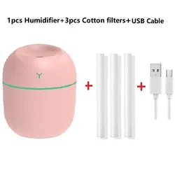 Compact Ultrasonic Aroma Diffuser and Humidifier with USB Connectivity (Pink)