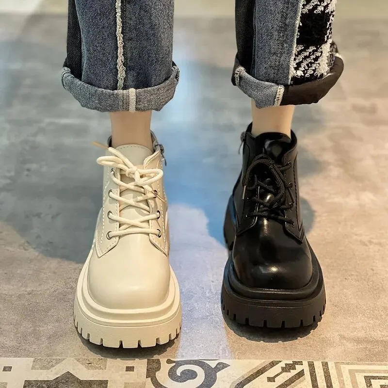 Mini-botas-cortas-de-fondo-grueso-para-mujer-zapatos-de-moda-de-estilo