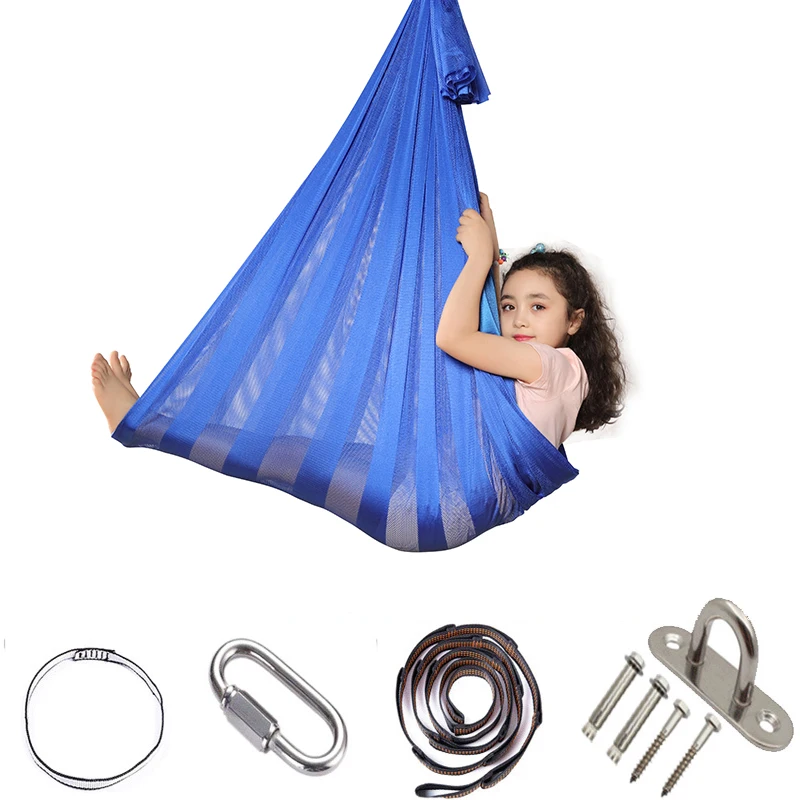 Kids Mesh Swing Hammock for Autism ADHD ADD Therapy Cuddle Up Sensory Child Therapy Elastic Parcel Steady Seat Swing Chairtoy 3