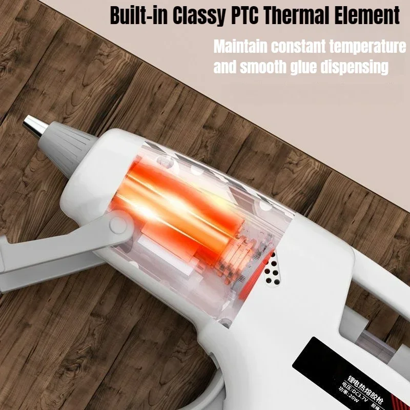 Hot Melt Glue Gun Hot Glue Gun Cordless Glue Gun Mini Pink Rechargeable Hot Silicone Gun 7mm Portable Cordless Glue Gun 3.7V 60 Min Use Type-C Charging Kids DIY Crafts Tools