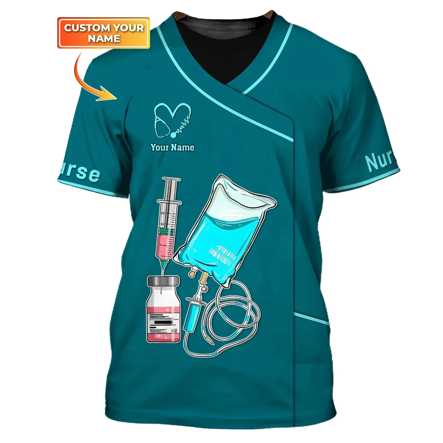 2023 sommer Herren t-shirt Pflege Werkzeuge Pesonalized 3D Gedruckt Unisex T-shirt Krankenschwester Einheitliche Medizinische Peelings Kleidung T-Shirt DW185