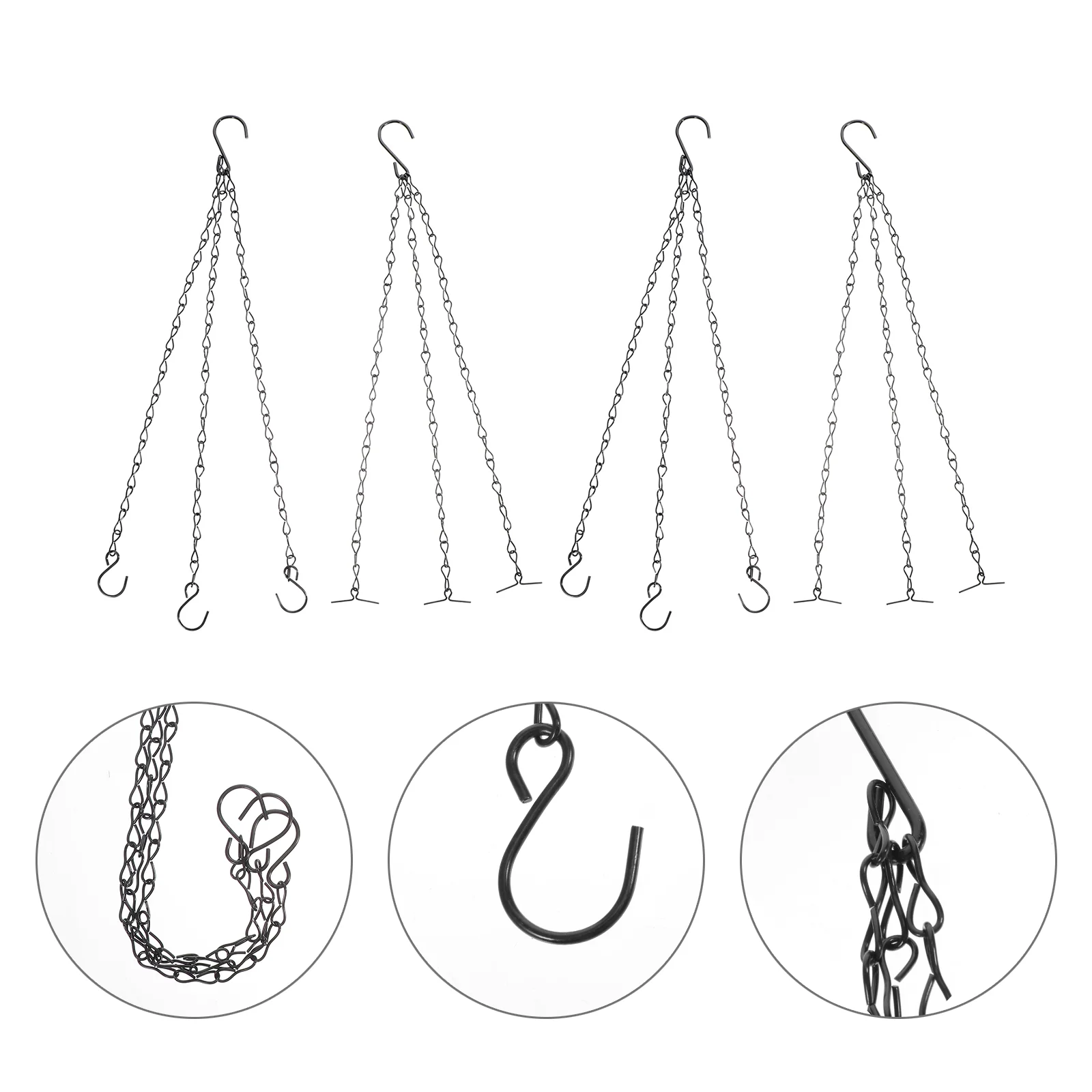 

4 Pcs Flower Pot The Chain Decorative Plant Pots Clothes Hangers Iron Replacement Hanging The Chains Basket
