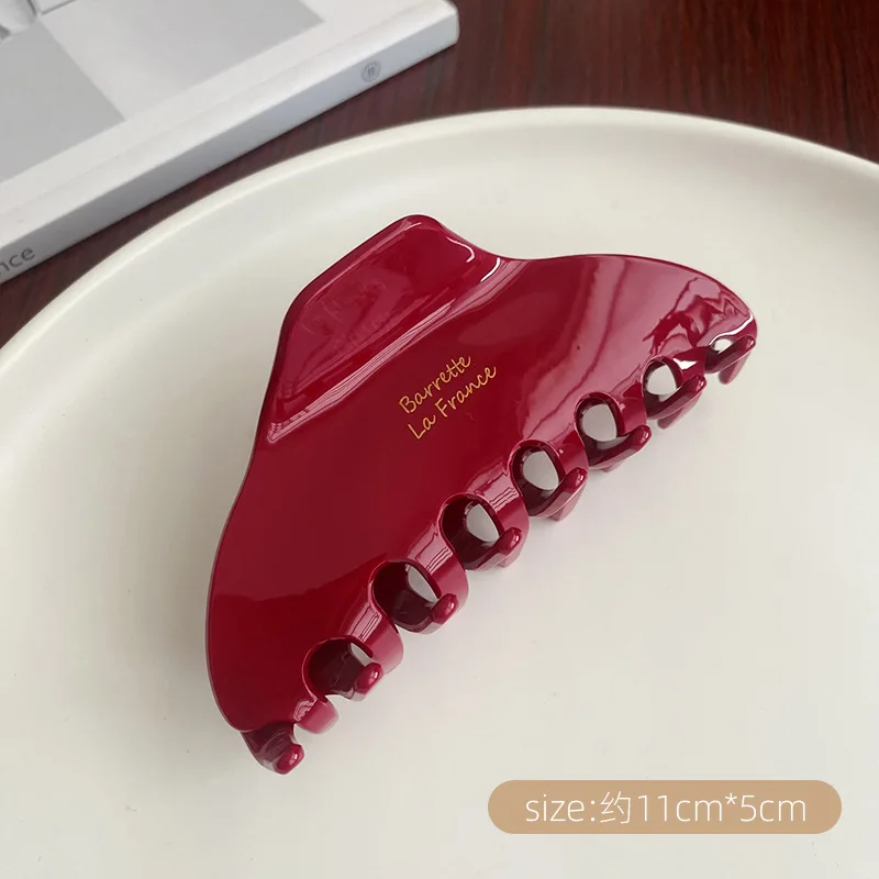 Muweordy Red Series Hair Clip Acetate Claw Clip Large Size Hair Claw Temperament Hair Clips for Girls Hair Accessories for Women