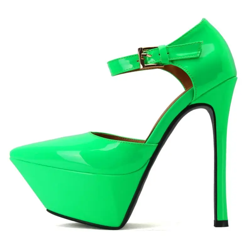 patent leather ankle strap heels