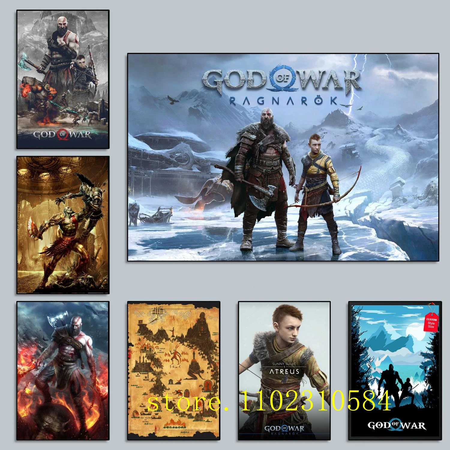 God Of War Ragnarok Game Poster Wall Art Canvas Poster Decorazione Art Poster Regalo Personalizzato Modern Family Bedroom Painting
