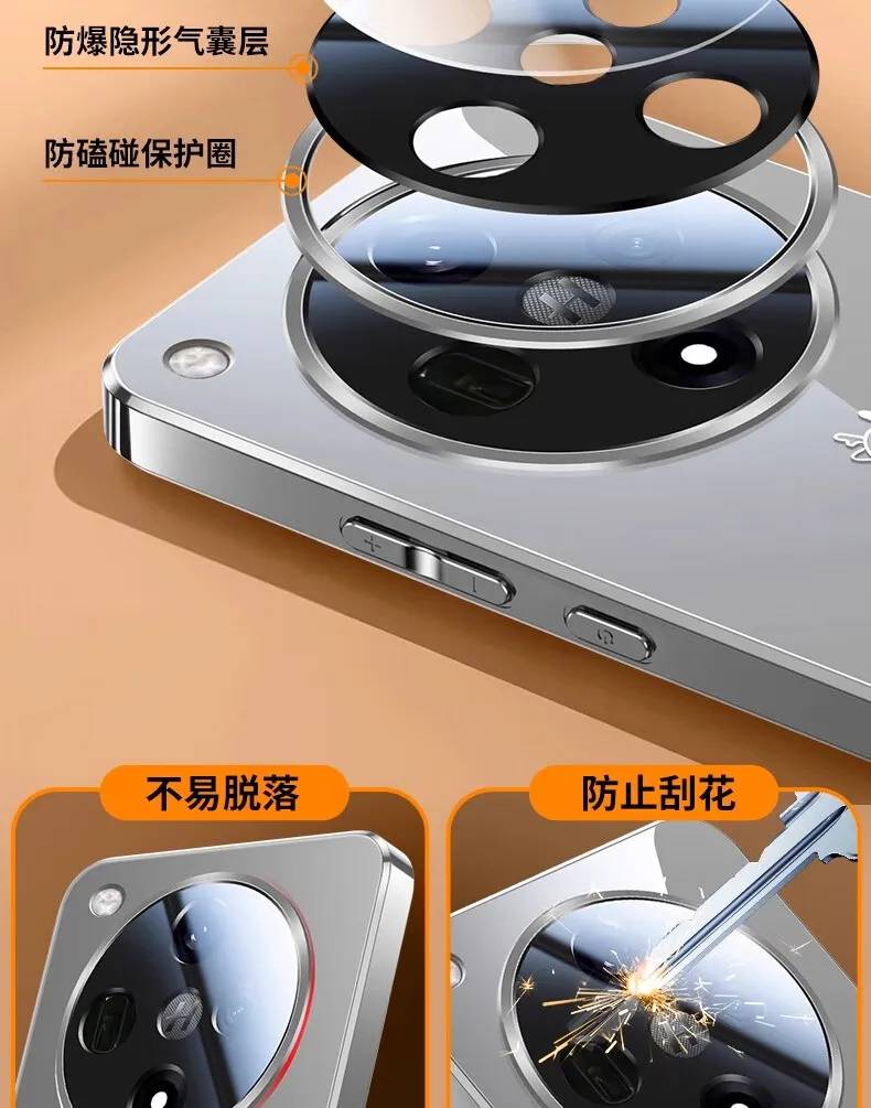 Sleek Ice Crystal Glass Back Shockproof Bumper Case
