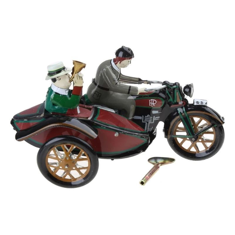 Tinplate Motorcycle Wind-up Toy Mini Handsize for Children Accompany Toy