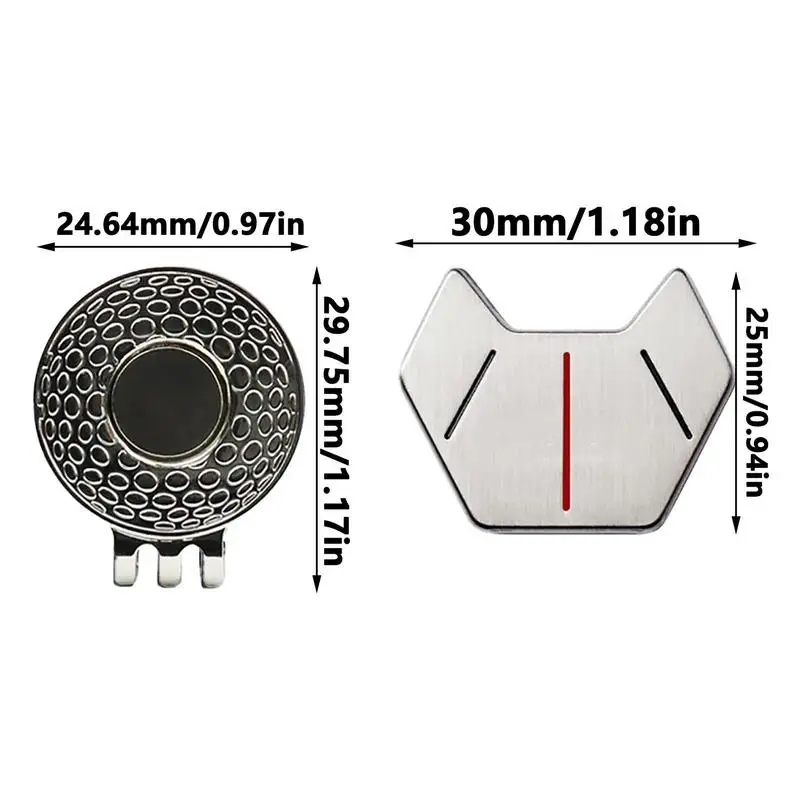Golf Hat Clip Ball Marker Magnetic Ball Marker Hat Clip For Travel Manganese Steel Iron Small Convenient All-Portable Magnetic
