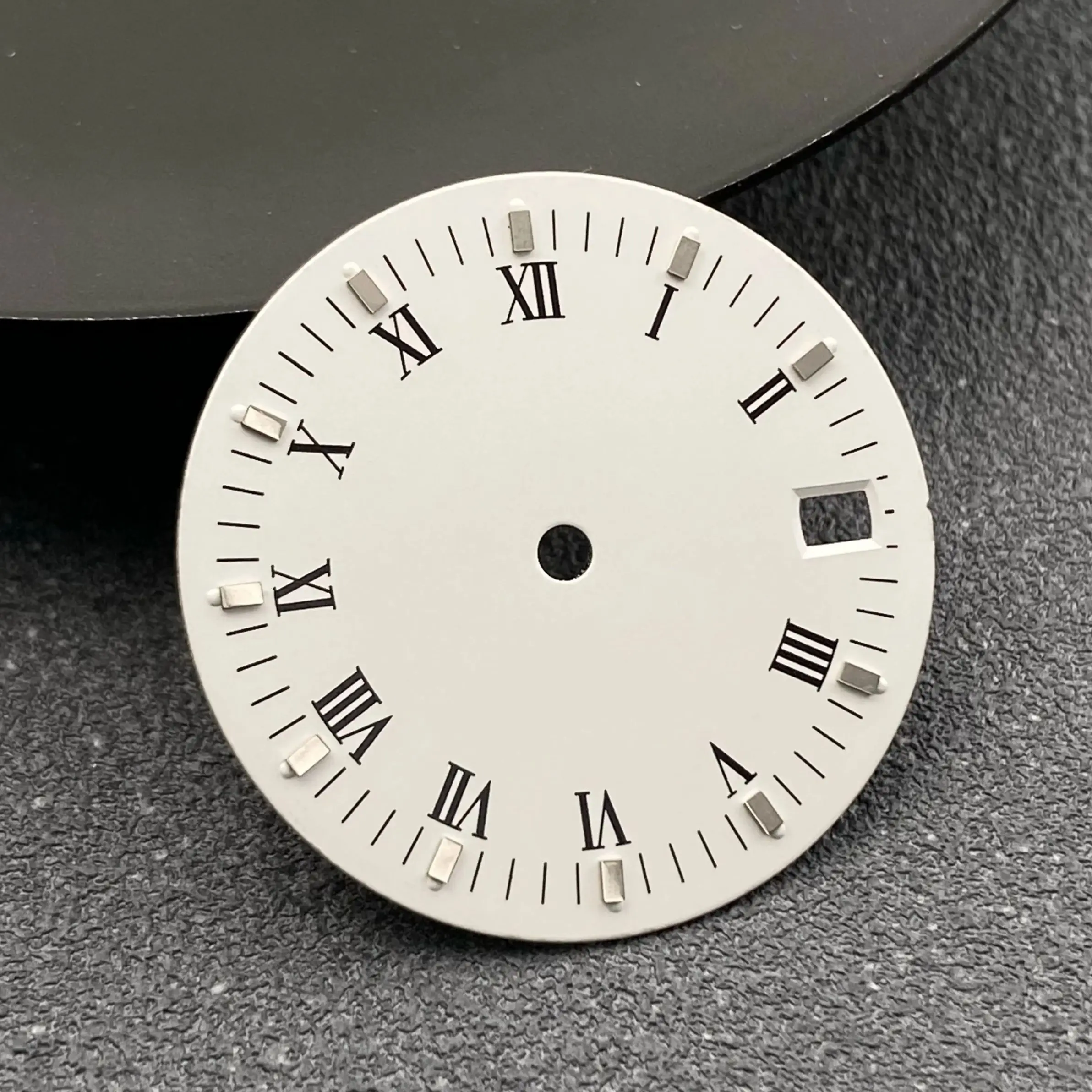 Green Luminous Single Date Dial - 28.5mm Watch Accessory with Custom Logo Option