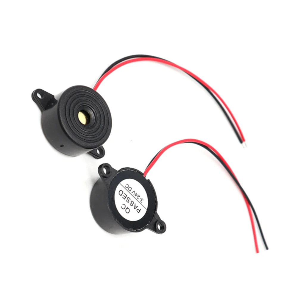 

100% High-quality New Products 85 DB Piezo Buzzer 12V DC Black 12V DC 2 Wired Connctor 2.2x2.2x1cm 3000 + / - 500Hz