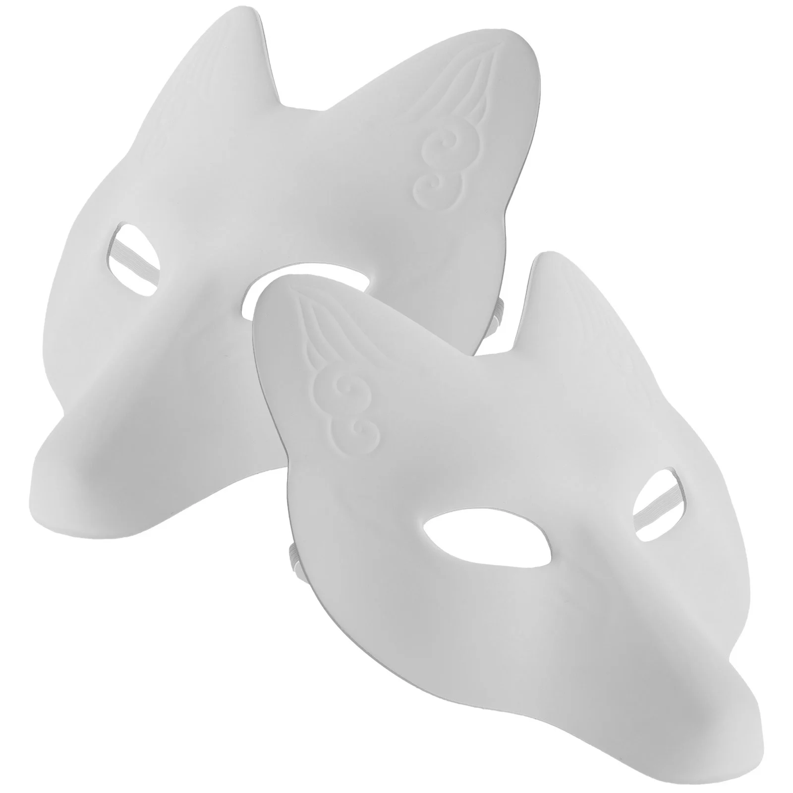 

Mask Masks Fox Masquerade Halloween Costume Cosplay Blank Cat Diy White Animal Eye Wolf Therian Party Face Half Paper Japanese