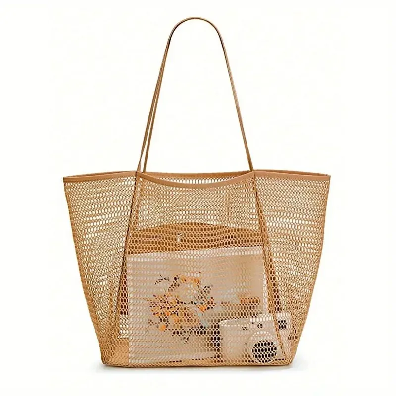 Mesh Beach Tote bag for Womens Shoulder Handbag Causal Hobo Pool Bags travel beach swimming bowls beach bags