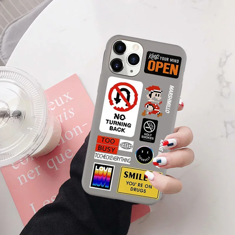 JAMULAR Mode Retro Bar Code Label Telefon Fall Für iPhone 11 13 Pro 12 X XS MAX XR SE20 7 8 6Plus Weiche Silikon Abdeckung Fundas – Detail 5