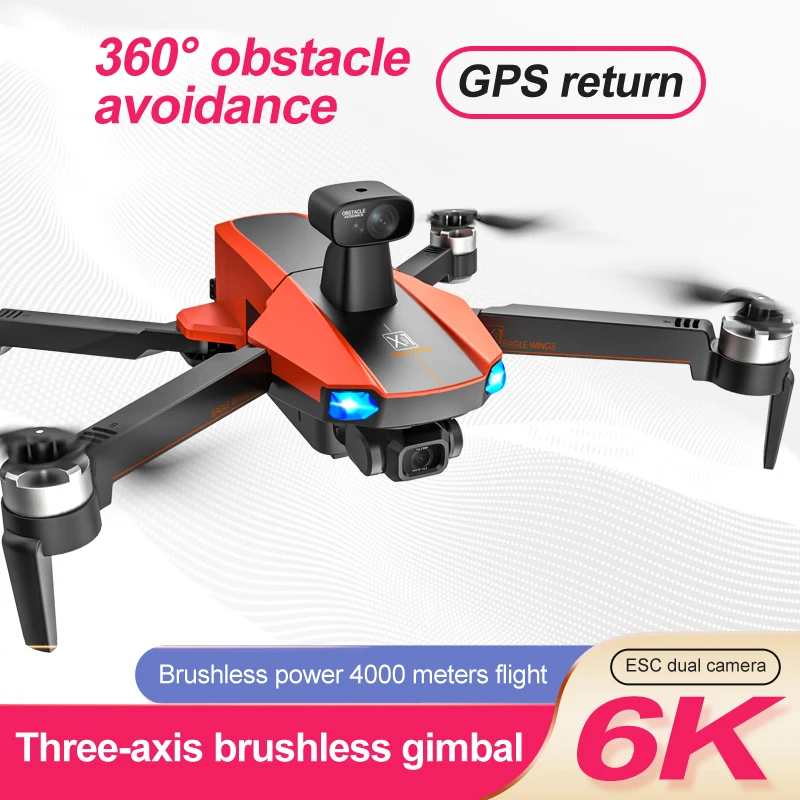 X1 Drone 4K Profesional With Reperter Abstacle Avoider GPS 3Axis 5G