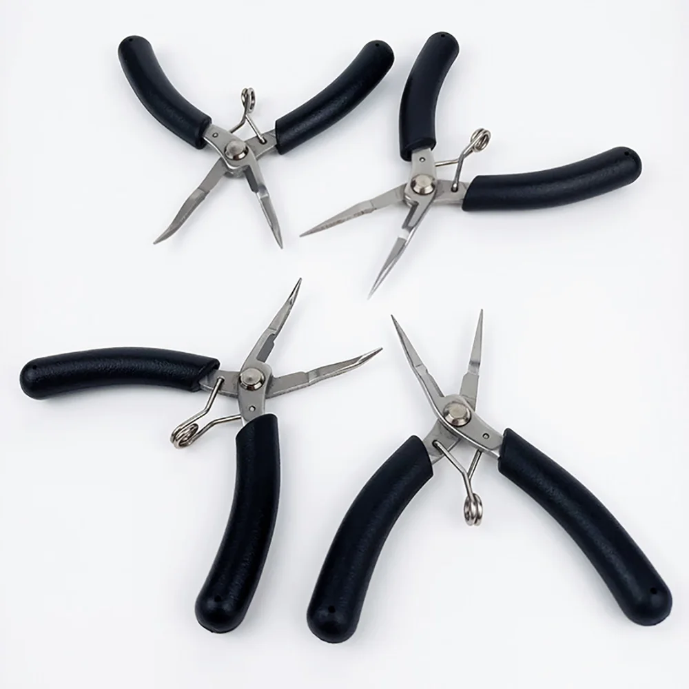 Bent Needle Nose Pliers Mini Serrated Pliers for Jewelry Making Electronic Repair Hand Tools