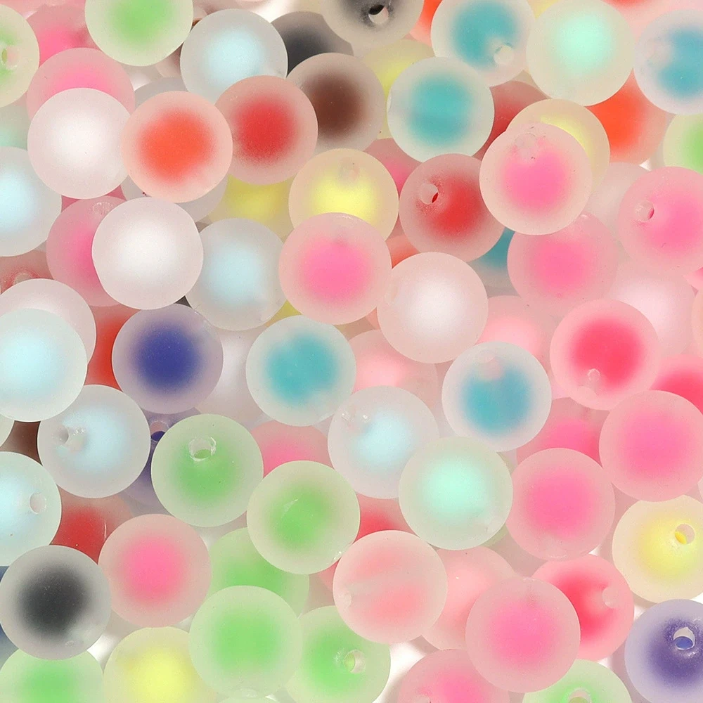 캔디 컬러 반투명 내부 컬러 라운드 홀 루즈 비즈 DIY 쥬얼리 펜 팔찌 장식 재료 액세서리