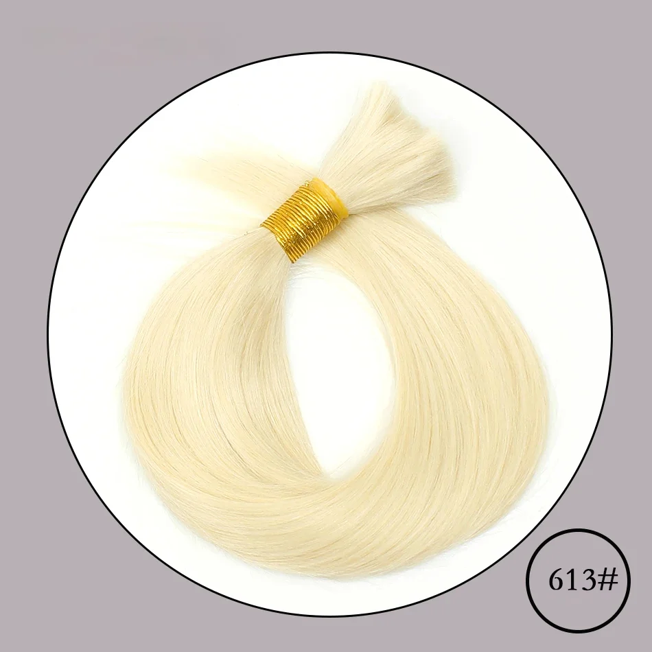 Natural Human Hair #613 Straight Human Hair Braiding Bulk Extensions No Weft Bundles For Women Extensions