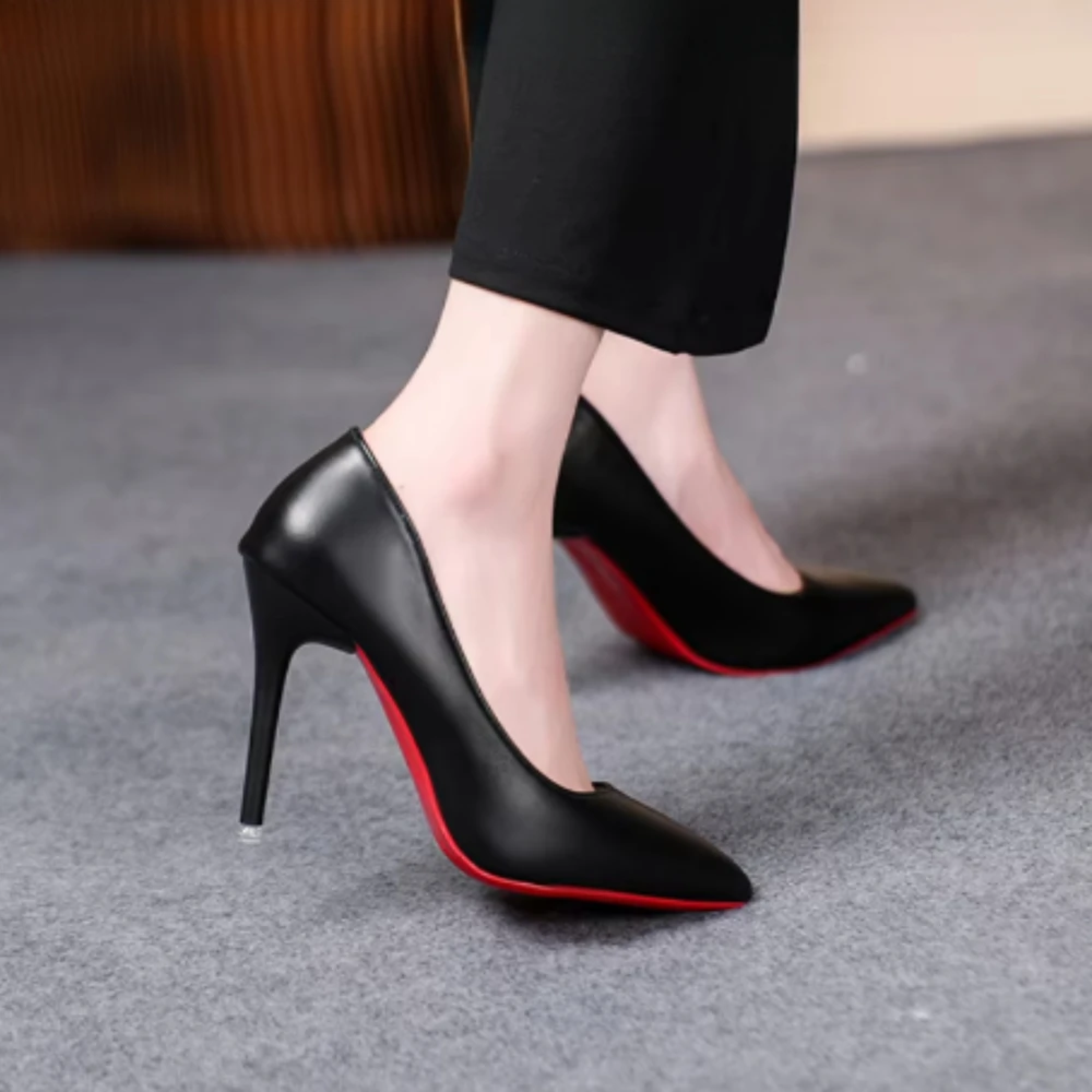 Sexy and Fashionable Women's High Heels for Spring and Autumn, 2024 Women's Black Shallow Mouth Slim High Heels, Sizes 34-43 4