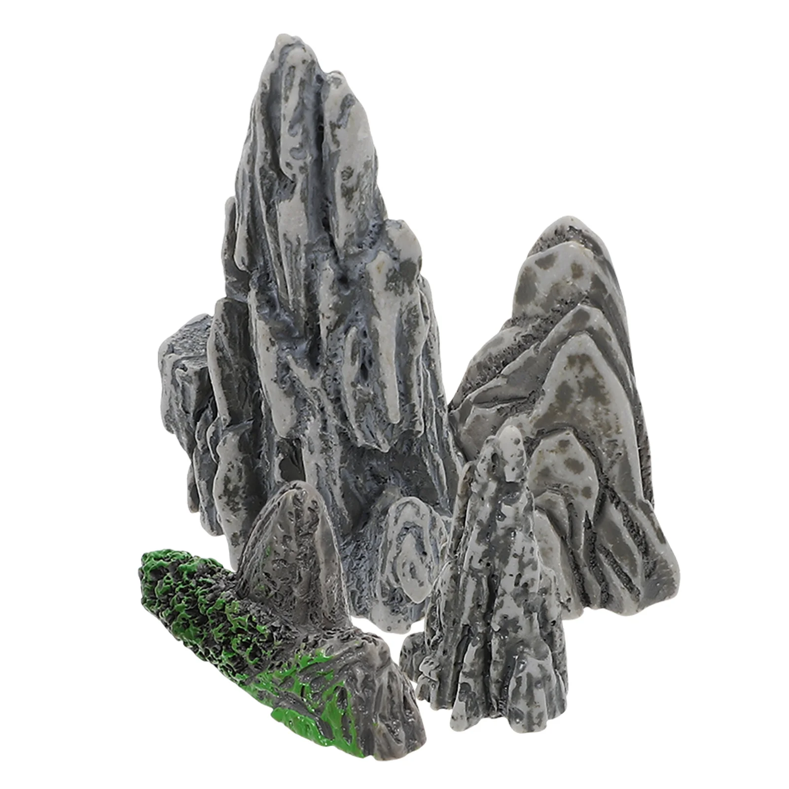 4Pcs/set Artificial Mountain Rocks Fake Garden Stones Rockery Miniature Landscape Ornament Resin Bonsai Pot Rockery Figurine miniature ornament,resin ornaments,miniature figurines,resin crafts