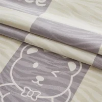 Checkerboard Bear Bed Sheet Set 3Pcs Cotton High Quality Bedsheet Sets Comfortable Breathable Queen Bedding with Pillowcases 5
