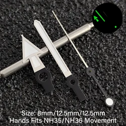 Premium Black Watch Hands with Green Luminous Markers (1 Silvery black)