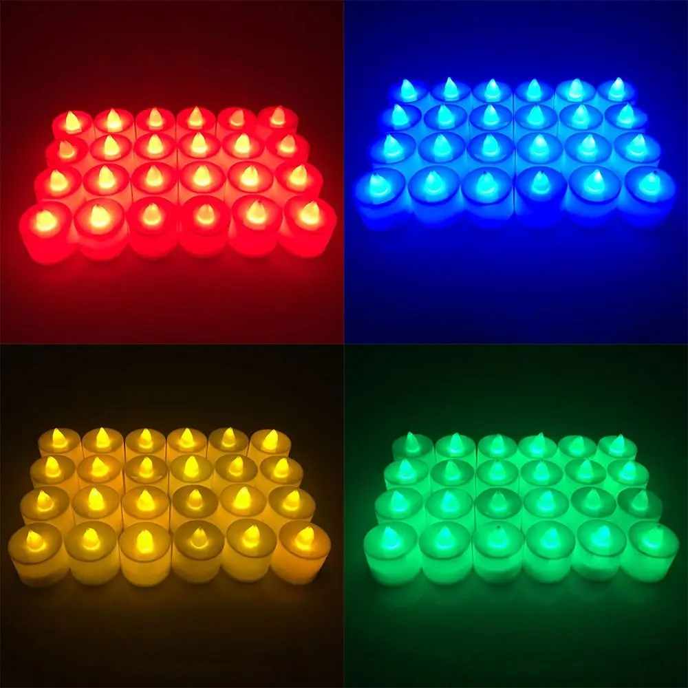 

24PCS New Household Electric Battery Operated Flameless LED Candles Tea Lights Christmas Gifts Fake Candle Lamp