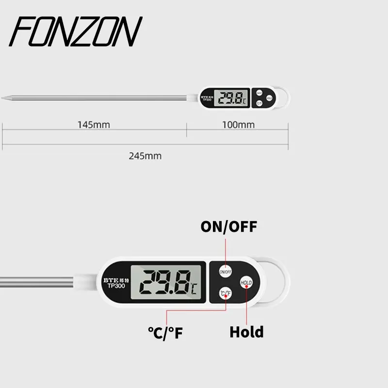 Kitchen Digital Cooking Thermometer -50~300℃ Meat Food Temperature Tester for Cooking /BBQ/Milk TP300 Food Thermometer 4