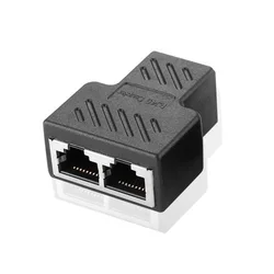 High - Speed Network Cable Splitter Adapter, Shielded RJ45 Connector for Enhanced Connectivity (As Photo)