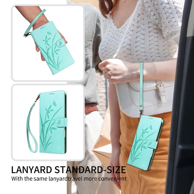 Elegant Leather Wallet Flip Phone Case with Card Holder