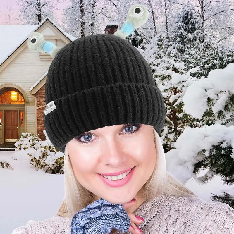 Novelty Beanie Hats Kids Beanie Hat Lighting Funny Knit Hat With Tentacles Funny Knit Comfortable Soft Winter Headwear For
