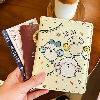 Chiikawa Porta Passaporto Portatile, Custodia Protettiva per Documenti, Porta Carte Multifunzionale, Borsa da Viaggio Portatile