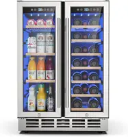 24 Inch Wine and Beverage Refrigerator Dual Zone Wine Fridge with  Safety Locks Under Counter Wine Cooler Beer Fridge 20 Bottles 1