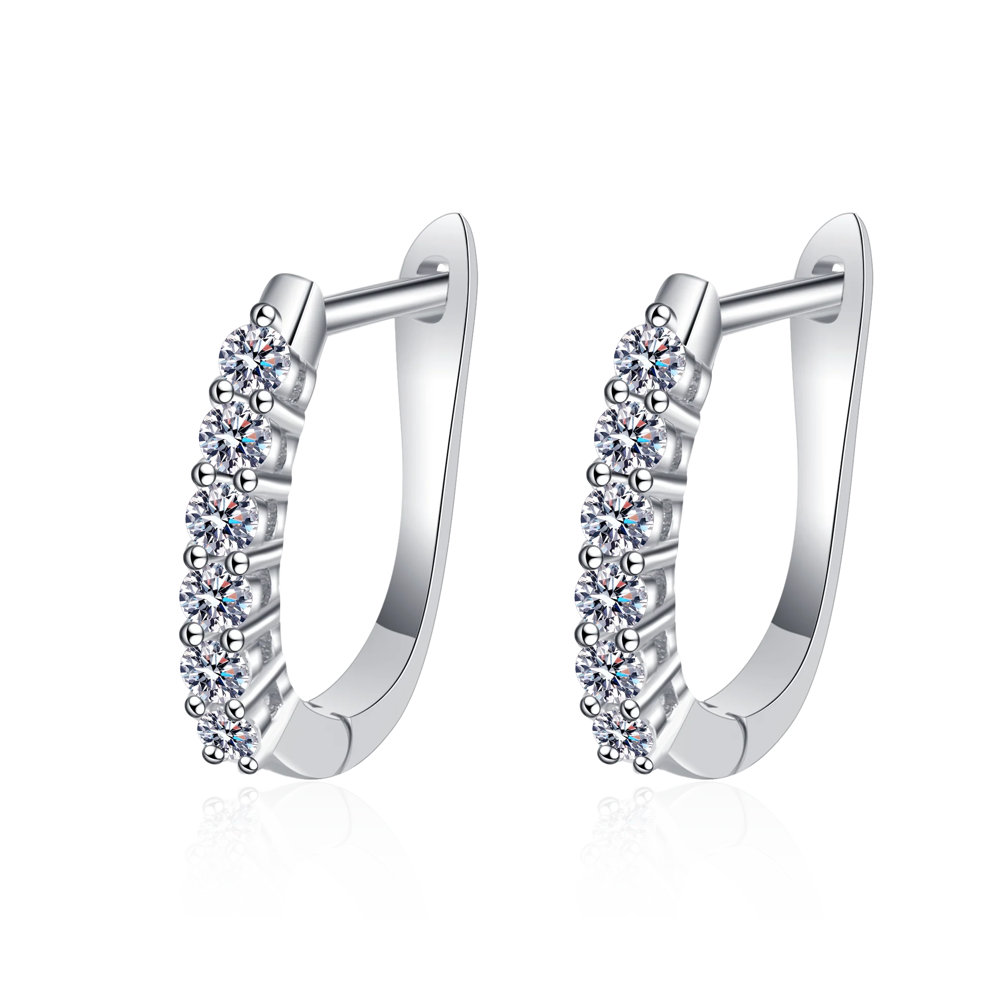 

Total 36Cents 1.2Carat Round Brilliant Cut Sparkling Gemstone Vvs D Moissanite Diamond Silver 925 Earrings