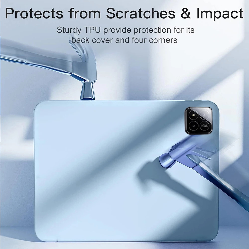 Trifold Stand Smart Cover with Pencil Holder and Soft TPU Back, Auto Sleep/Wake
