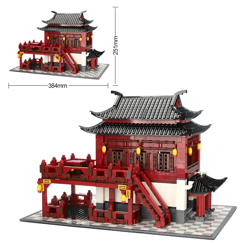 Chinatown Streetscape Architecture Build Block China City Street View Floor Upstairs Brick Toy Ancient Hotel Assemble Model 2 Chinatown Streetscape Architecture Build Block China City Street View Floor Upstairs Brick Toy Ancient Hotel Assemble Model 2