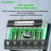 PUJIMAX Rechargeable Li-ion Battery 1.5V AA 4255mWh AAA 1100mWh+Charger for Clock Radio Video Game Digital Camera AA AAA Battery 3