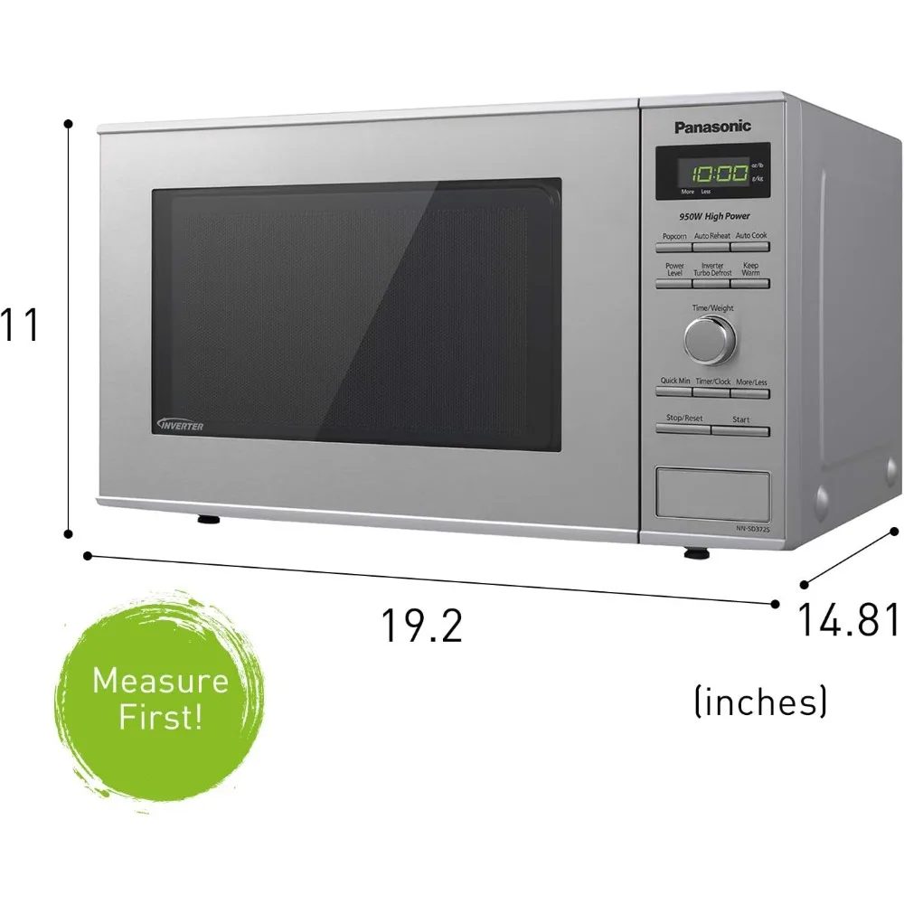 Microwave Oven NN-SD372S Stainless Steel Countertop/Built-In with Inverter Technology and Genius Sensor, 0.8 Cu. Ft, 950W 2