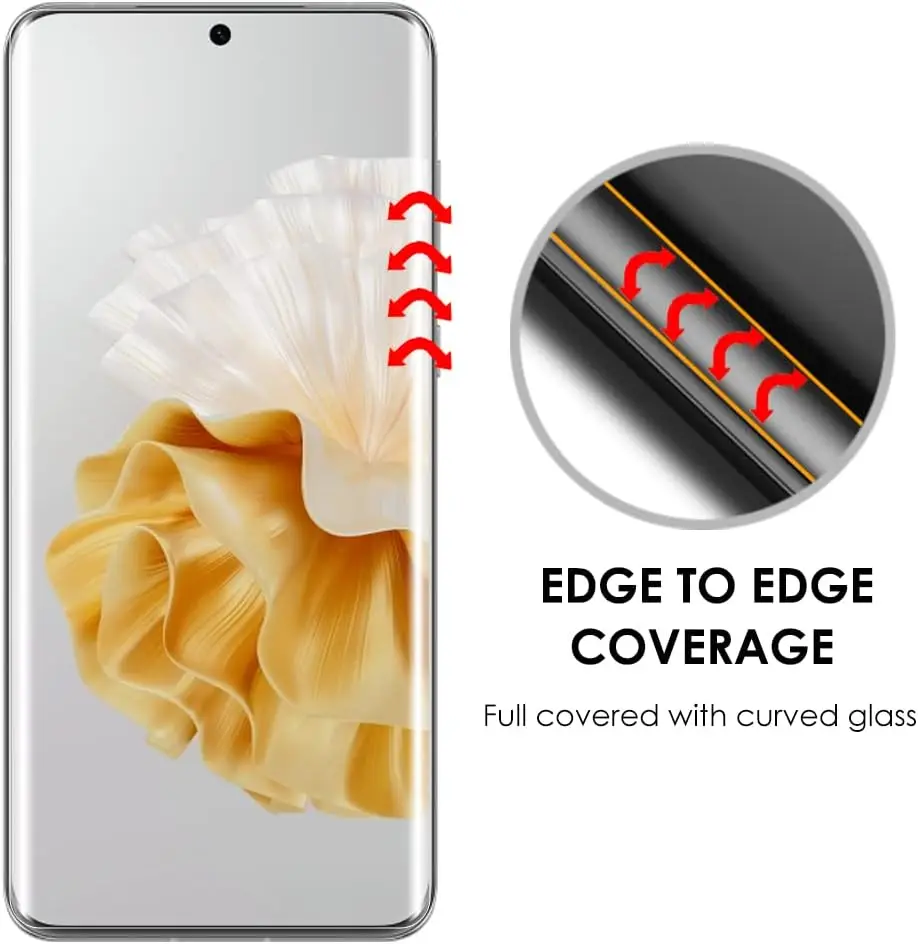 [3 Pack Screen Protector for P60 Pro, Tempered Glass UV Set, Fingerprint-ID Compatible,Sensitive Touch,9H Anti-Scratch