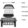 Multifunction Garden Wood Burning Table Fire Pit Outdoor Table with Grills Bbq PLATE OVEN WARM POT STOVE 6