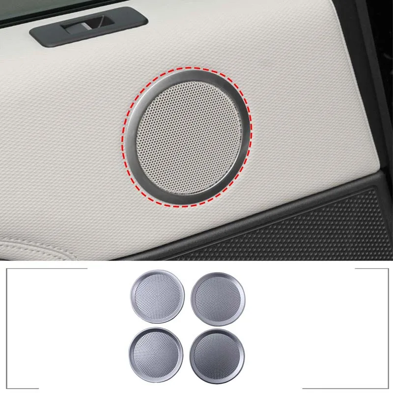 

For 2015-2019 Land Rover Discovery Sport Stainless Steel Silver Car Door Horn Mesh Cover Sticker Interior Protection Accessories