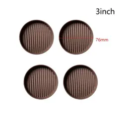 Set of 4 Non - Slip Rubber Furniture Pads and Caster Cups (Brown - 3inch - Round)