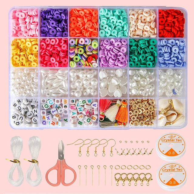 wholesale flat clay beads set 