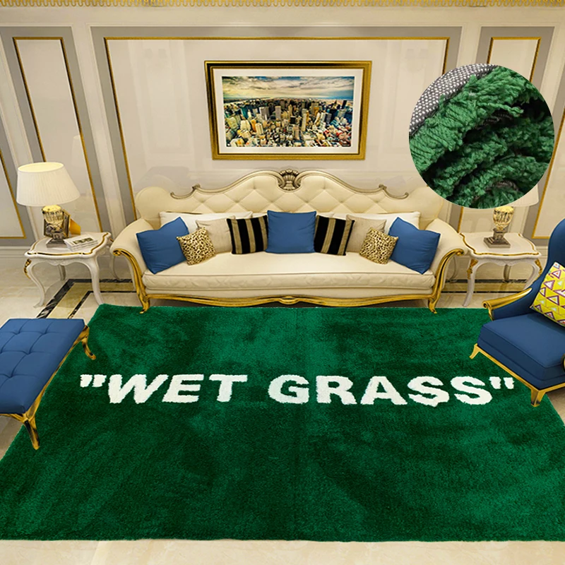 

Home WET GRASS Rug Green Carpet Trend Home Plush Floor Furnishings Trendy Ki X Vg Joint MaRkeRAd Plush Floor Mat Parlor Bedroom