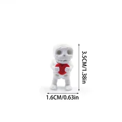 Whimsical 3D Printed Animal Figurine Ornaments - Durable & Fun Party Decor (Heart - skeleton)