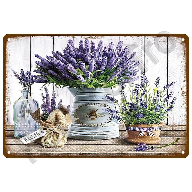 Retro Flower Tin Sign Gardening Metal Sign Vintage Garden Club Outdoor Indoor Home Wall Hanging Decorative Plaque Plates Farm